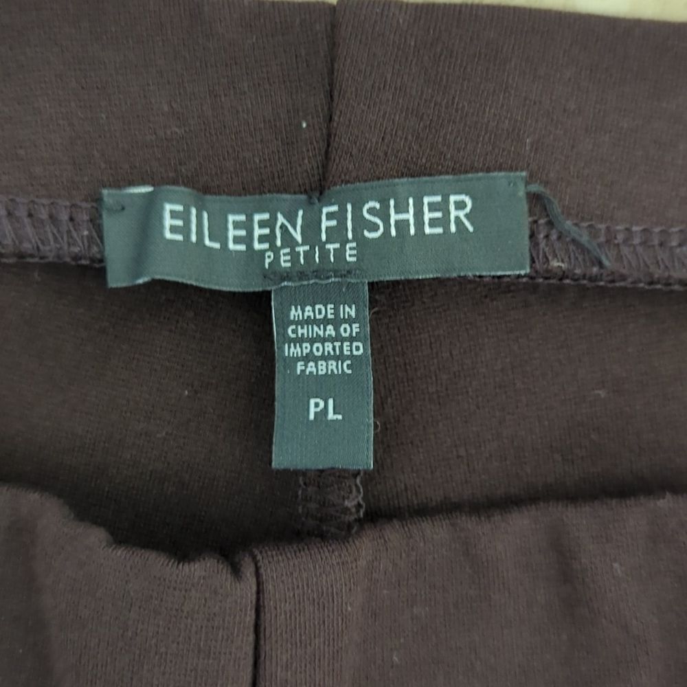 Eileen Fisher  Petite Slim Zipper Ankle Pull On Brown Pants L - Picture 3 of 6